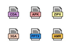 Set Of File Formats Icons Product Image 1