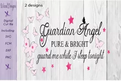 Guardian angel svg, Angel quote, Nursery wall svg, Product Image 2
