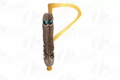 Tribal golden alphabet with feathers clip art, png files Product Image 24