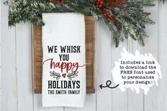 Christmas Tea Towel SVG | We Whisk You Happy Holidays Product Image 2