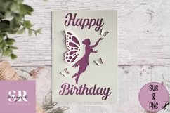 3d Fairy birthday card| Paper cutting | birthday card svg Product Image 1