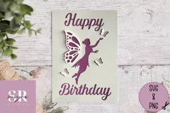 3d Fairy birthday card| Paper cutting | birthday card svg Product Image 1