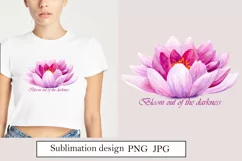 Lotus watercolor Flower, Watercolor Sublimation Design png Product Image 1