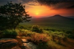 Enchanting sunset over lush landscape Product Image 1