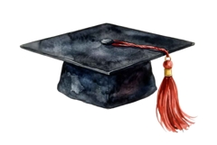 Watercolor Graduation Clipart Collection Bundle Product Image 13