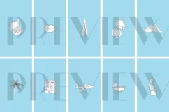 40 Instagram Story Highlights Icons in Blue, Hand Drawn Product Image 3