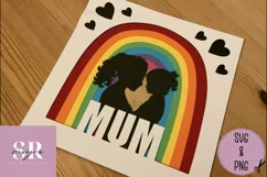 Layered girl mum rainbow| Paper cutting | 3D girl mum SVG Product Image 2