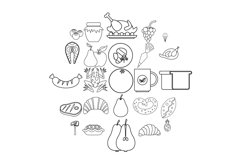 Fare icons set, outline style Product Image 1