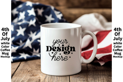 4th of July white 11oz blank coffee mug mockup Product Image 1