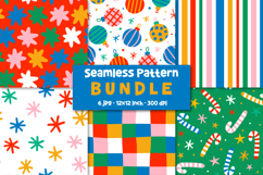 Christmas Digital Papers Colorful Christmas Patterns. Product Image 1