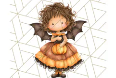 Halloween Fairy Clipart PNG, Spooky Cute Character Art Product Image 5
