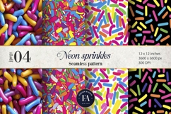 Neon Sprinkles digital paper | Colorful Rainbow Sprinkles Product Image 1