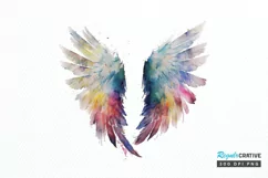 Watercolor Angel's Wings PNG Clipart Product Image 1