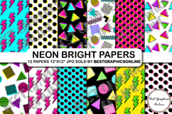 80s Digital Background Papers 80's Vintage Pattern Paper Product Image 1