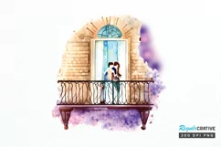Watercolor The Bride and Groom Sublimation PNG Product Image 1