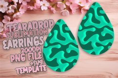 Neon Burst Teardrop Earring Sublimation Design Product Image 1