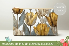 Golf Tulips Cosmetic Bag Design, Flowers Cosmetic Bag Print Product Image 1