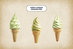 Matcha Swirl Cones Clipart Bundle 4 PNG Product Image 2
