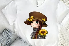 Watercolor Cute Chibi Sunflower PNG Clipart Product Image 2