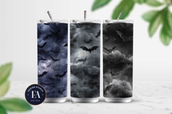 Bats Night Sky Pattern, Dark Gothic Bat Seamless Paper Product Image 2