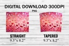 Pink and Red Tinny Glitter Hearts 20 oz Tumbler Wrap Product Image 2