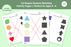Preschool 12 Shape Shadow Matching Activity Pages for Toddle Product Image 3
