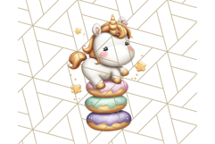 Cute Dessert Unicorn PNG Clipart with Cupcakes &amp; Candies Product Image 5