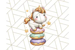 Cute Dessert Unicorn PNG Clipart with Cupcakes & Candies Product Image 5