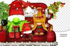 Christmas Thief with kids on a truck, Christmas Truck Product Image 6