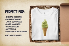 Matcha Swirl Cones Clipart Bundle 4 PNG Product Image 3