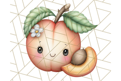 Fruit Doodles Clipart, Cute Cartoon Fruit PNG, Kawaii Food Product Image 5