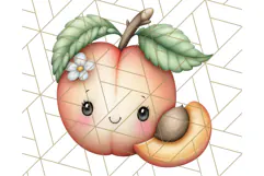 Fruit Doodles Clipart, Cute Cartoon Fruit PNG, Kawaii Food Product Image 5