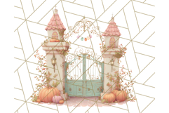 Pastel Halloween Town PNG Clipart, Spooky Shops &amp; Homes Png Product Image 5