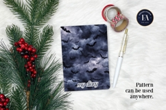 Bats Night Sky Pattern, Dark Gothic Bat Seamless Paper Product Image 4