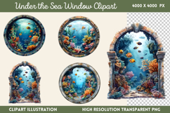 Under the Sea Window Clipart PNG Product Image 1