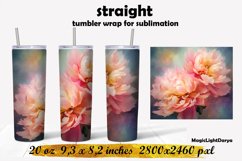 Peonies Tumbler sublimation,Flowers tumbler wrap Product Image 1