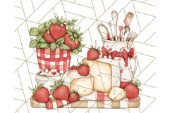 Cottagecore Strawberry Kitchen PNG Clipart, Retro Fruit Png Product Image 5