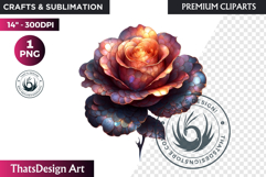 Moody Rose Gold &amp; Mauve Flowers PNG, Dark Romance Clipart Product Image 1