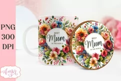 Best Mum Photo Mug Sublimation Design | Mother's Day Mug PNG Product Image 5