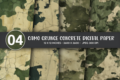 Camo Grunge Concrete Digital Paper Product Image 1