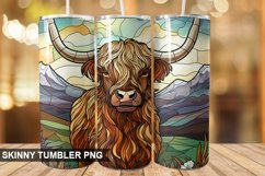 Stained Glass Highland Cow PNG Tumbler Design Product Image 1