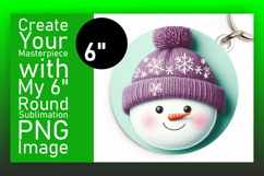 Whimsical Circle PNG Sublimation Design , Snowman Product Image 1