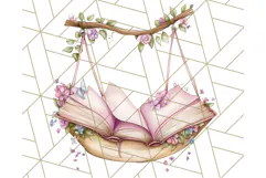 Bookish Fairy PNG Clipart, Whimsical Reading Elements Png Product Image 5