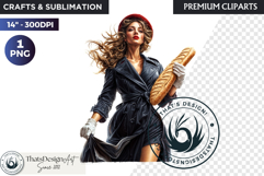 French Girl Clipart PNG, French woman, I love Paris Clipart Product Image 1