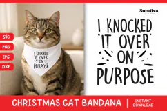 Christmas Cat Bandana Quotes SVG | I Knocked It Over Product Image 1