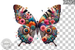 Vibrant Floral Butterfly Sublimation - Clipart PNG Design Product Image 1