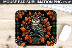 Watercolor Owls Mouse Pad Sublimation - Thanksgiving PNG Product Image 1