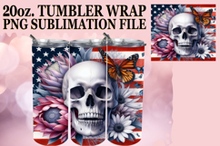 Cheerful evenings 20oz tumbler wrap, Skull USA Product Image 1