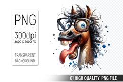 Funny Horse Clipart PNG, Sublimation Horse Design Product Image 1