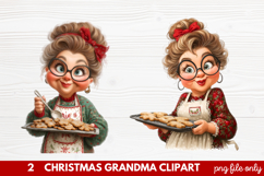 Christmas Grandma Clipart | Cute Holiday Granny PNG Illustra Product Image 1